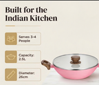Stellyfire Forged Ceramic Kadhai (Pink)