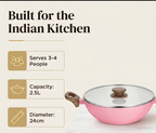 Stellyfire Forged Ceramic Kadhai (Pink)