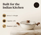 Stellyfire Forged Ceramic Kadhai (White)