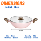 Stellyfire Forged Ceramic 3 pcs Combo Cookware set (Pink)